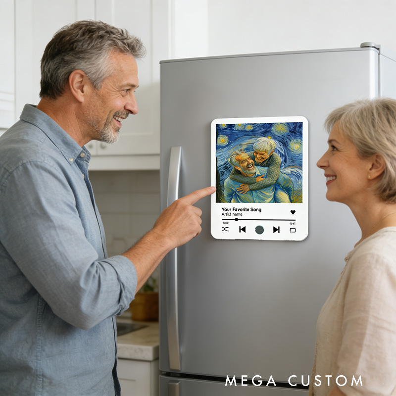 Personalized Photo Music Fridge Magnet That Can Play Songs Custom Couple Anniversary Wedding Giftsa and Valentine's Day Gift