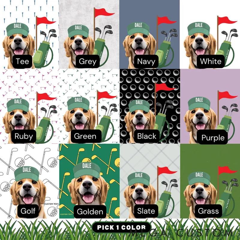 Personalized Pet Lover Custom Pet Golf Towel with Pet Photo Golf Towel