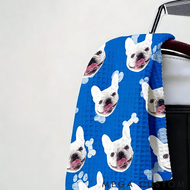 Personalized Pet Lover Funny Dog Face Photo on Golf Towel