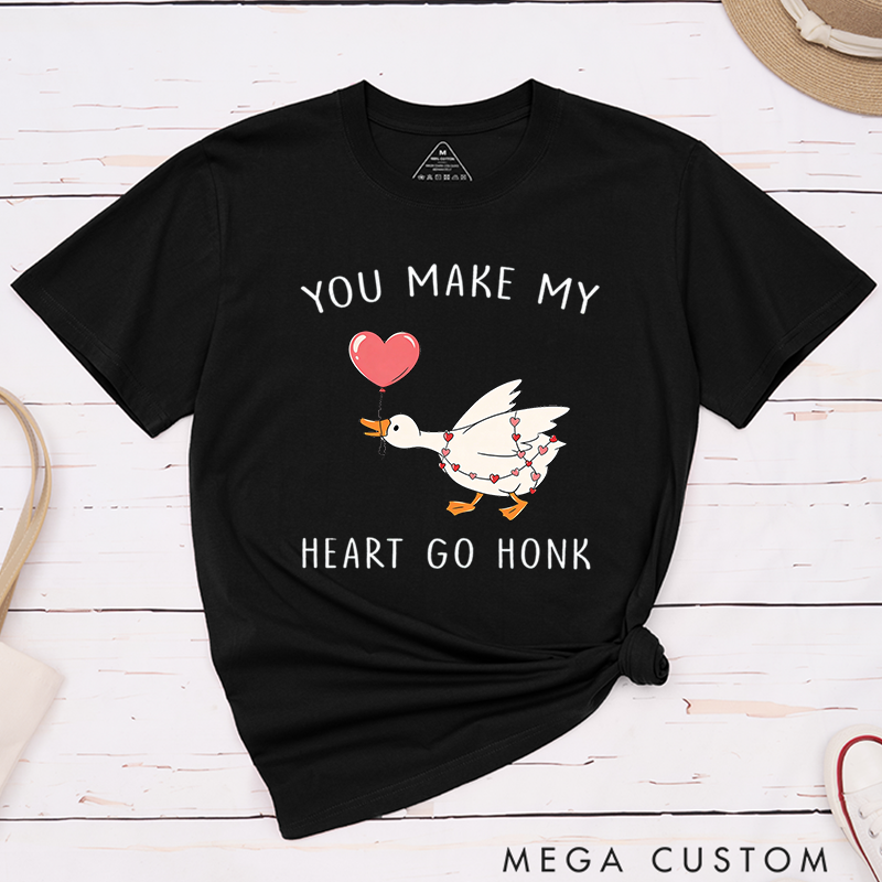Personalized Pet Lover You Make My Heart Go Honk T-Shirt