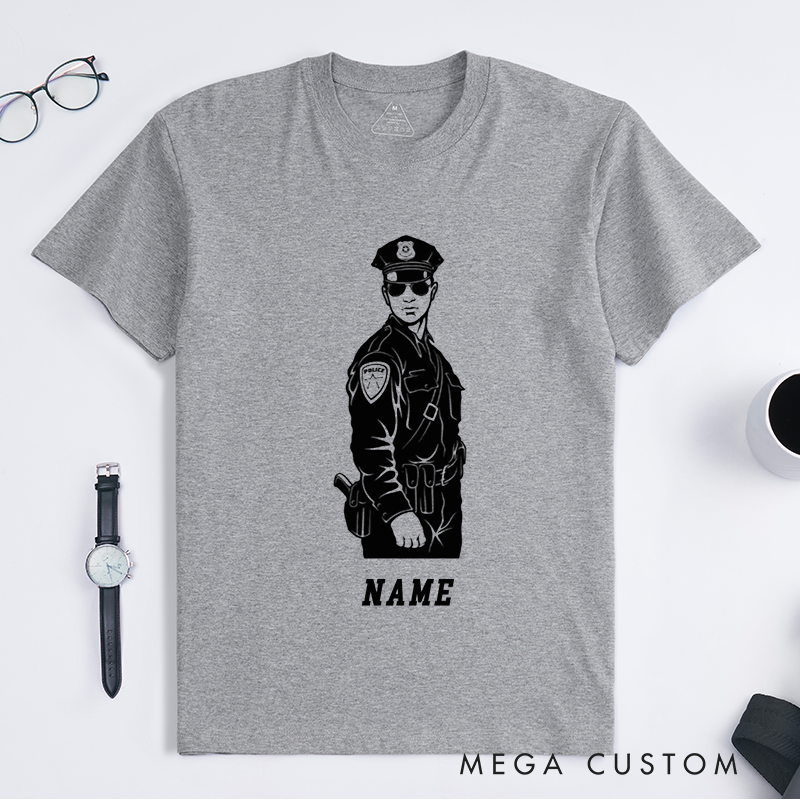 Personalized Classic Police Officer Illustration Design Gift for Police Officer T-Shirt