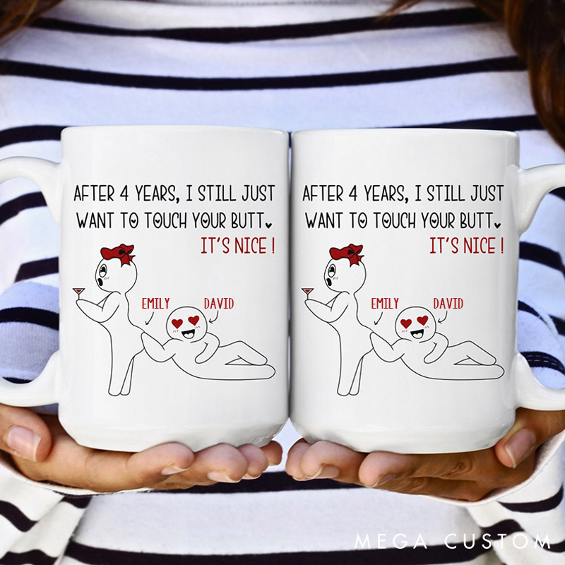 Personalized I Love Her Butt Couple Jokes Mug Custom Coffee Mug Gift for Women Couple Valentines Gift Wife Anniversary Funny Memes