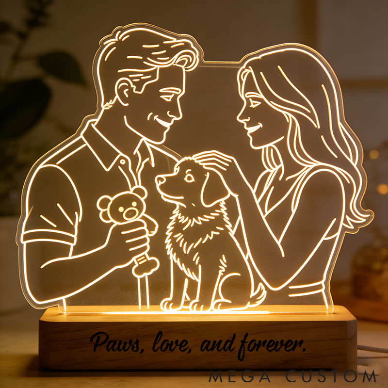 Personalized Pet Lover Custom Portrait Pet Lover Valentine Light