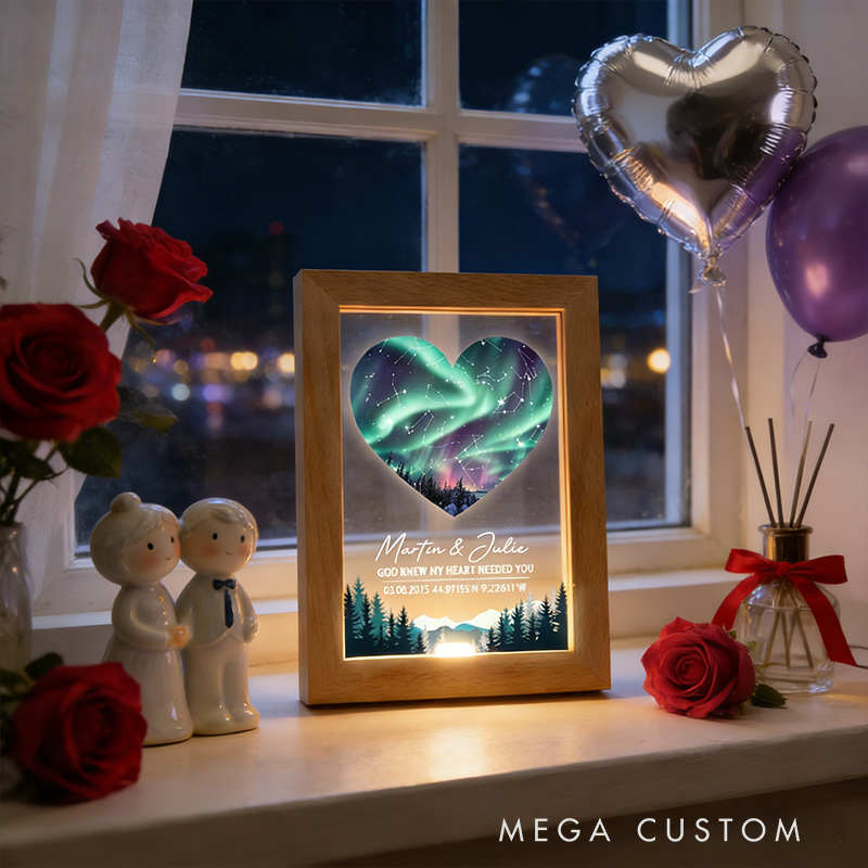 Personalized God Knew My Heart Needed You Star Map LED Night Light with Name and Date Valentines Day Gift Anniversary Gift Romantic Gift for Couple