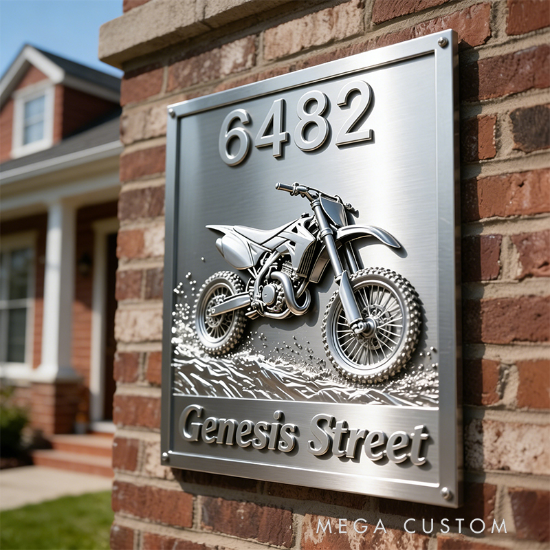 Personalized Off‑Road Motorcycle Wall Sign Metal Door Plate Custom Name Ideal Gift for Biker Lovers