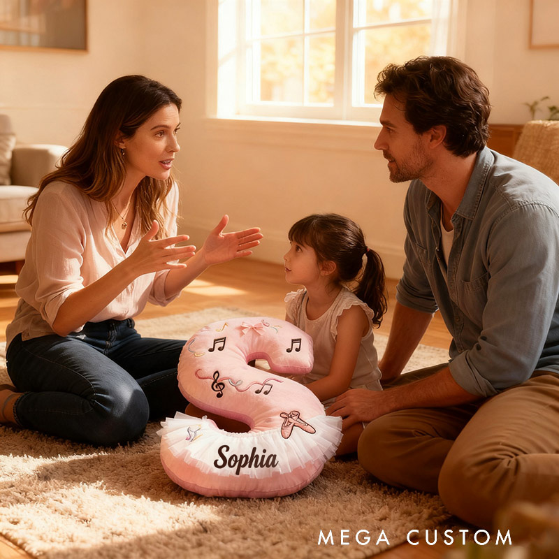 Personalized Graphic 3D Print Ballet Pillow With Your Own Name Soft Stuffed Toy for Kids Unique Decorative Cushion for Girls' Room