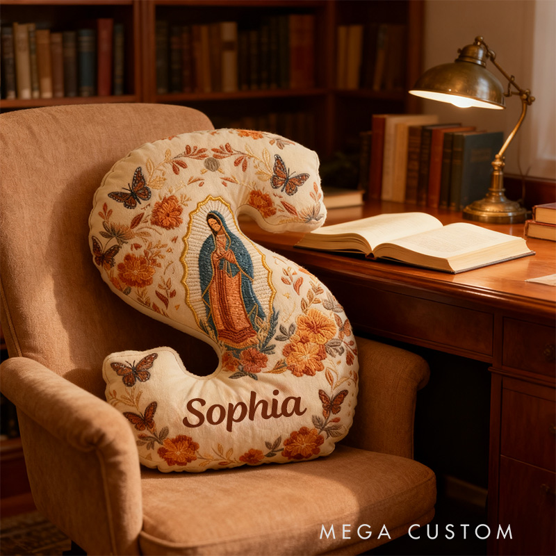 Personalized Our Lady of Guadalupe Letter Pillow with Custom Name Home Decor Religious Gift Catholic Gift for Women Graphic 3D Print