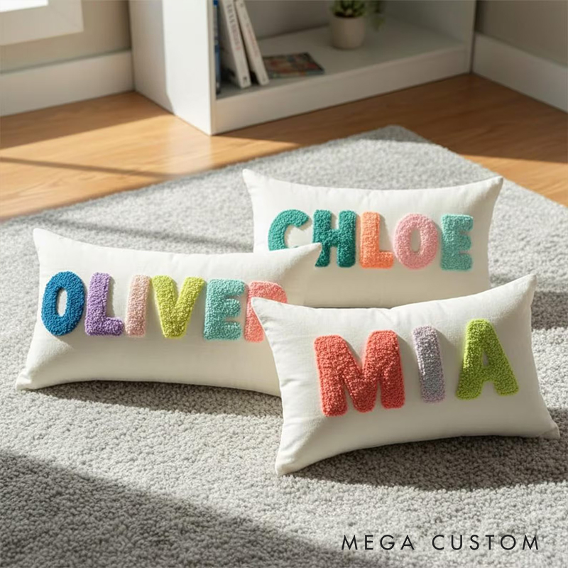 Personalized Embroidered Name Pillowcase for Kids and Babies Room Decor