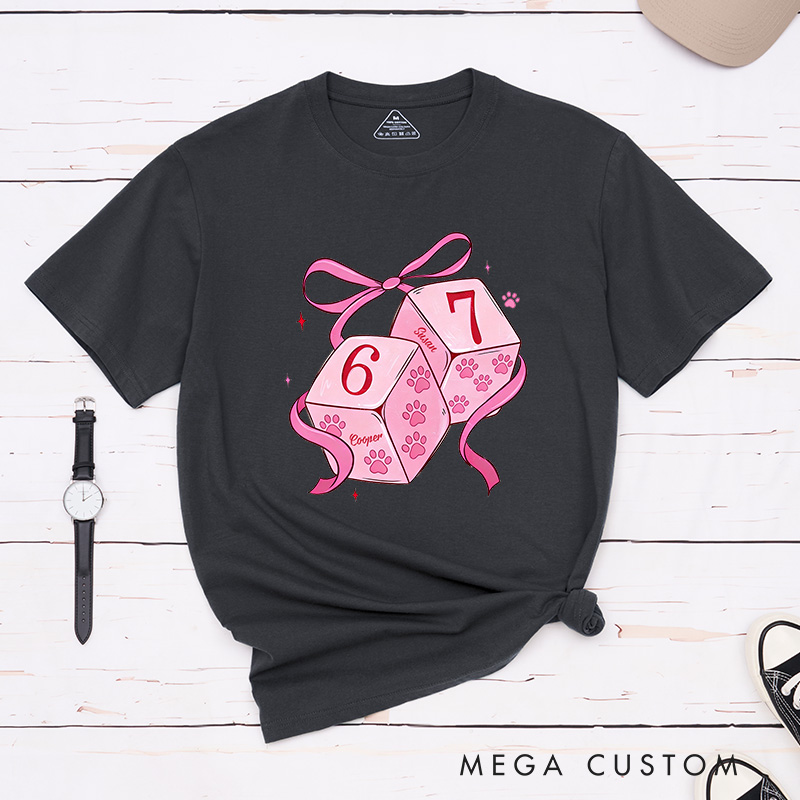 Personalized Pet Lover Funny Paw Six Seven Valentine T-Shirt