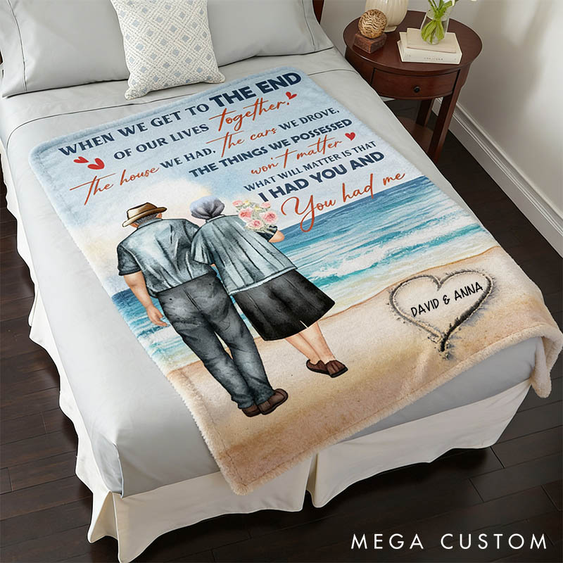 Personalized Couple Blanket I Had You And You Had Me Couple Blanket Elderly Anniversary Valentine's Gift Blanket for Husband Wife