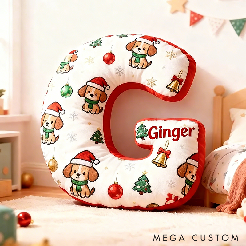 Personalized Dog Lover Funny Christmas Santa Hat Dog Graphic 3D Print Pillow