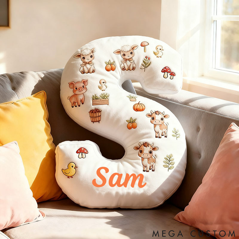 Personalized Pet Lover Animal Letter Pillow with Custom Name Pillow Graphic 3D Print