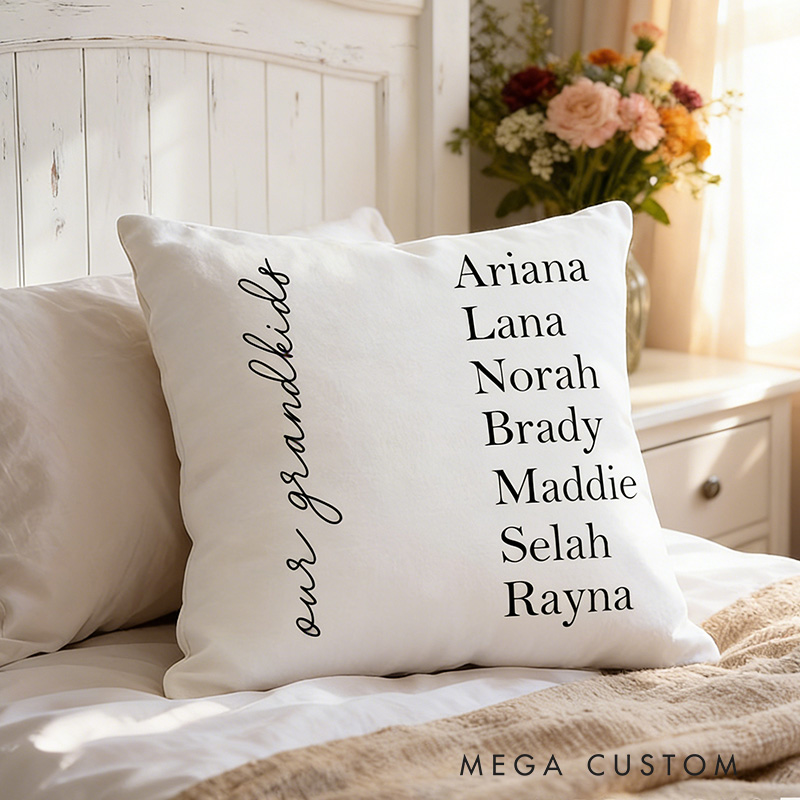 Personalized Grandparent Gift Grandkids Pillow Gift for Mom Personalized Pillow Name Throw Pillow Customized Pillow Gran