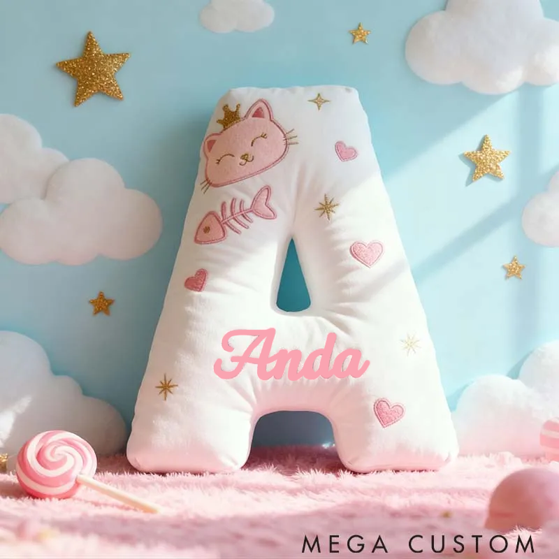 Personalized Cat Lover Cat Lovers Letter Pillow Graphic 3D Print Pillow