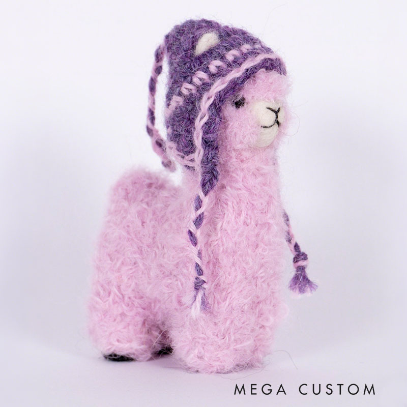 Needle Felted Llama Ornament Miniature Alpaca Gift