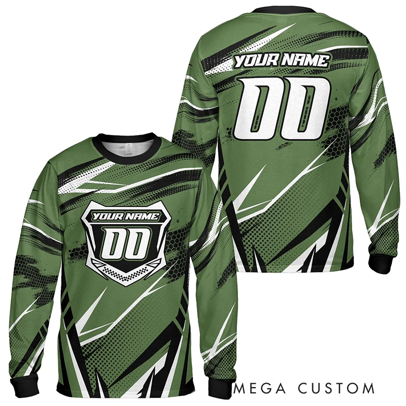 Personalized Name Number Motocross Jersey Dirt Bike Long Sleeve Shirt Gift for Motocross Riders