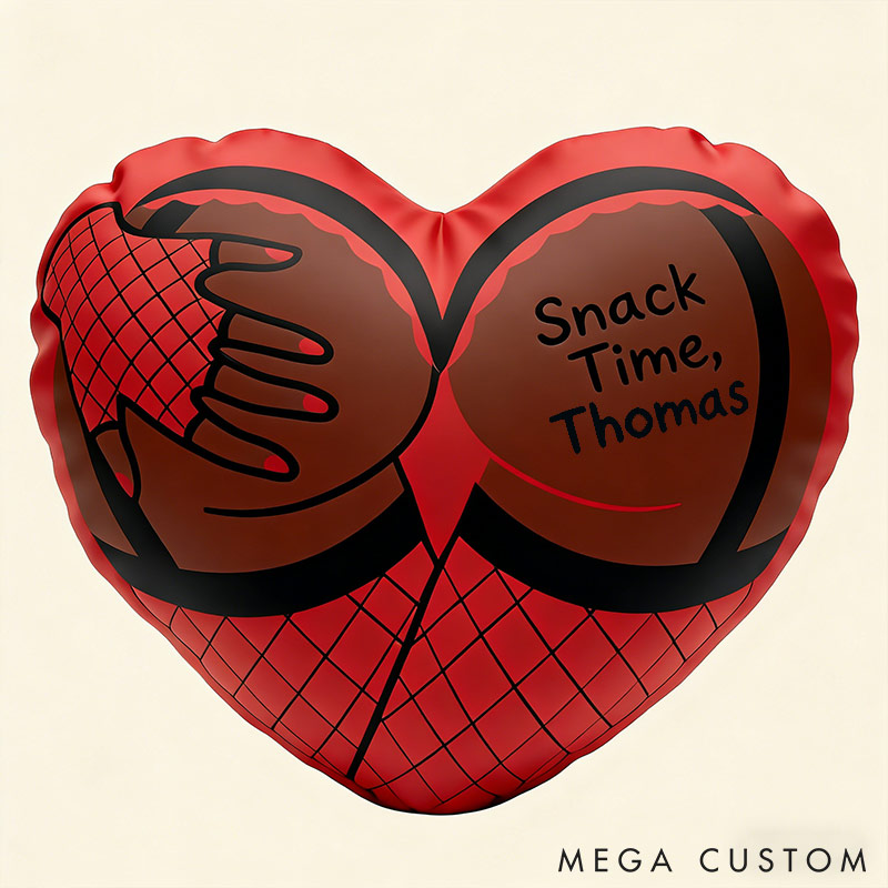 Personalized Funny Heart Throw Pillow Custom Names Couple Home Pillow Romantic Valentine's Day Gift for Husband for Boyfriend