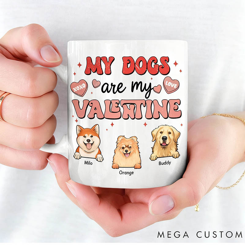 Personalized Dog Lover My Pets are My Valentine Mug