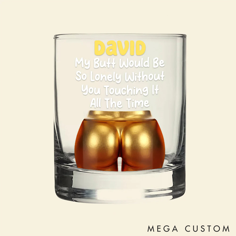 Personalized 3D-Like Naughty Couple Whiskey Glass Humor Whiskey Glass Valentine‘s Day Gift for Husband Boyfriend Romantics Gift for Him