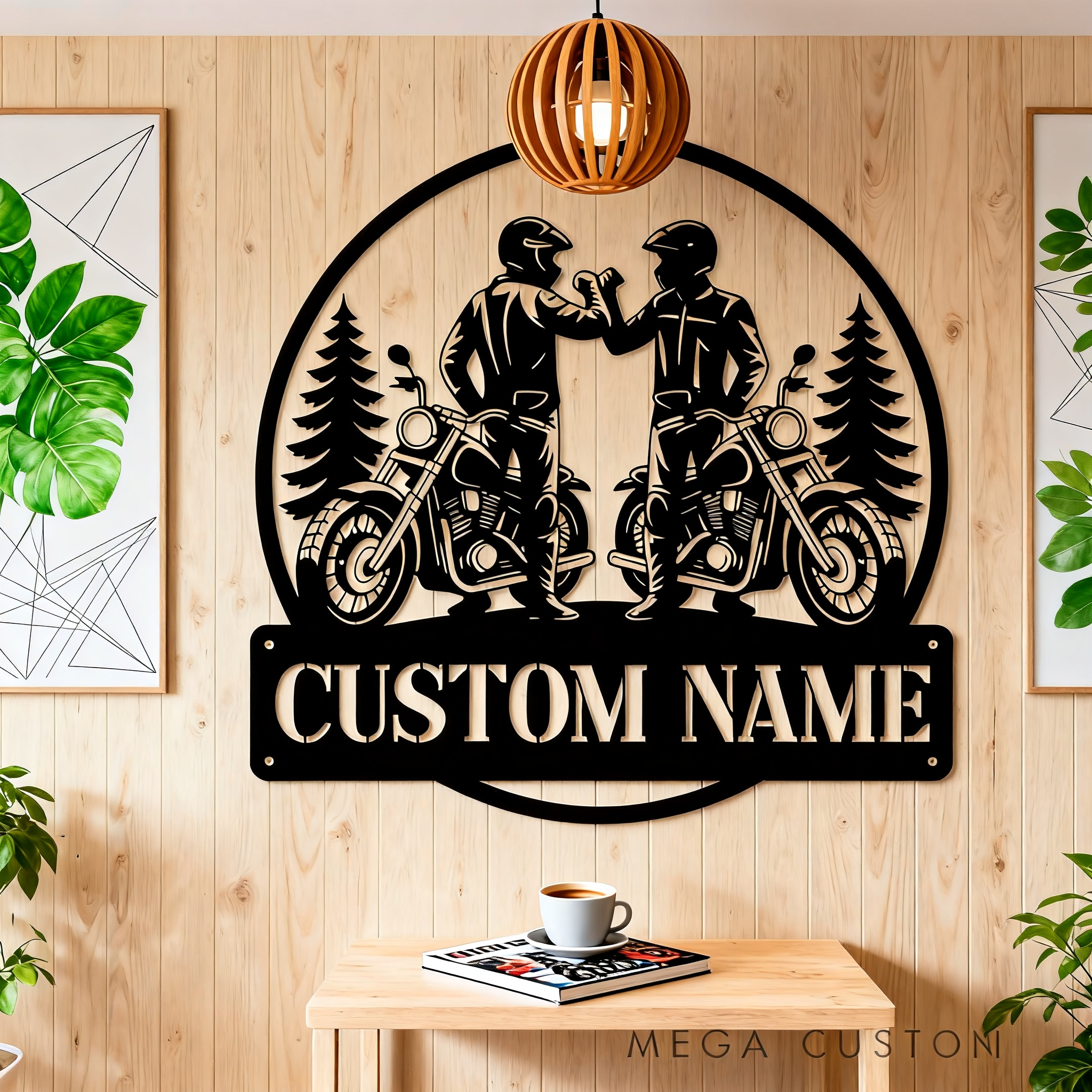Personalized Custom Biker Couple Friends Metal Sign Personalized Motorcycle Rider Wall Art Decor Gift for Friends or Motorcycle Lovers