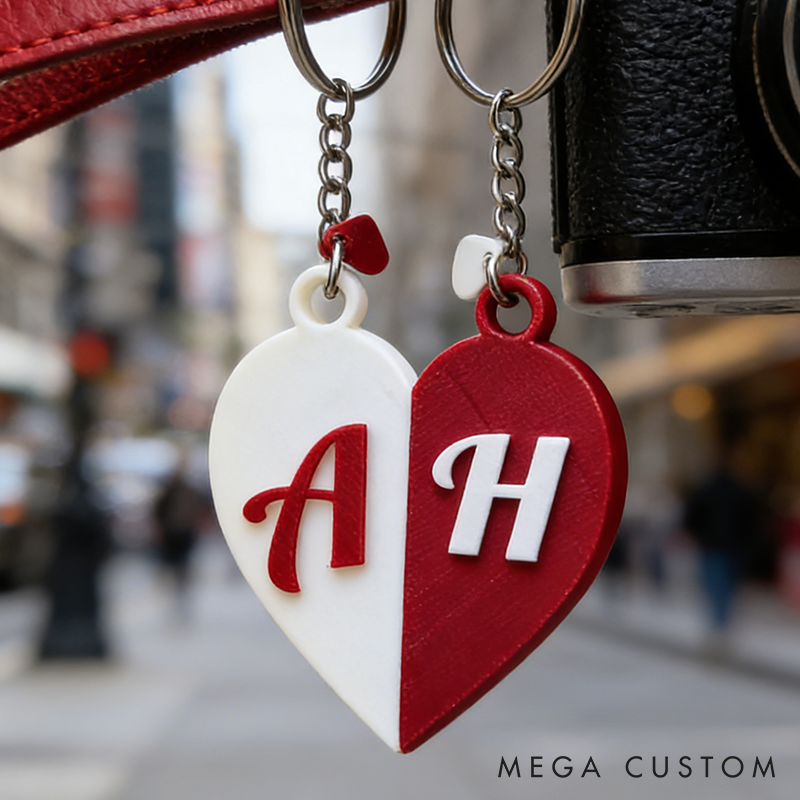 Personalized 3D Printed Couple Keychain-Valentines Day-Valentines Gift-Gift for couple-Gift for Her