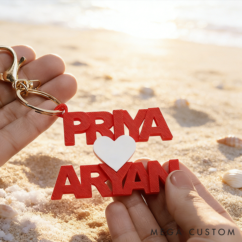 Personalized 3D Printed Couple Keychain-Valentines Day-Valentines Gift-Gift for couple-Gift for Her