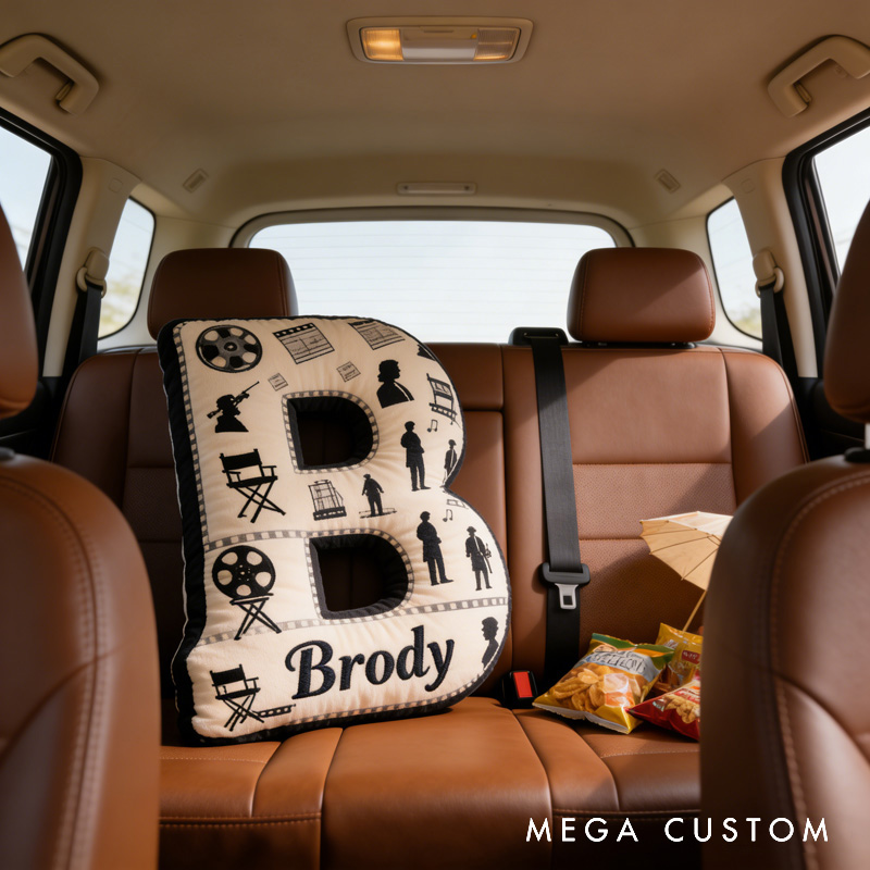 Personalized Film Reel Couple Pillow for Movie Lovers Initial Pillow Valentine's Day Birthday Party Gift for Filmmakers