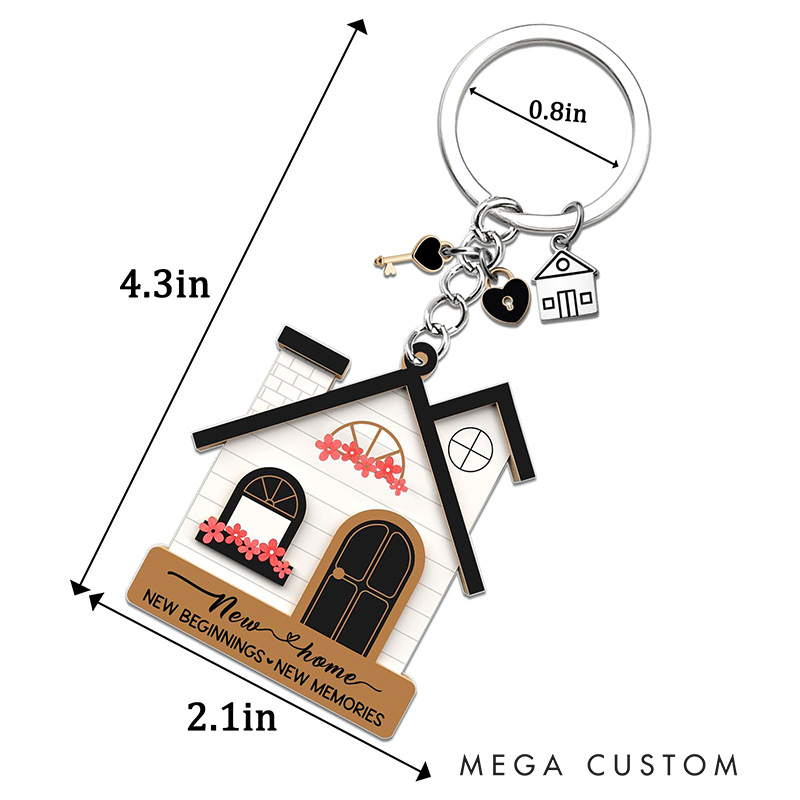 Personalized Acrylic House Keychain Gifts  for Women Couple First Homes Apartment New Home Gift Ideas for Him/Her Anniversary gift