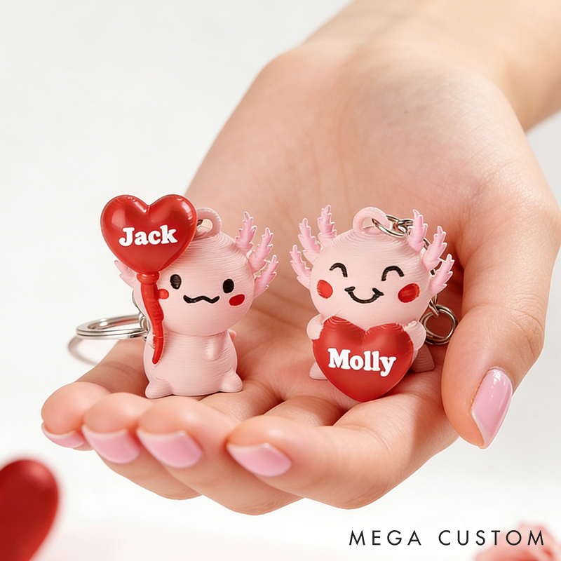 Personalized 3D Printed Couple Keychain-Valentines Day-Valentines Gift-Gift for couple-Gift for Her