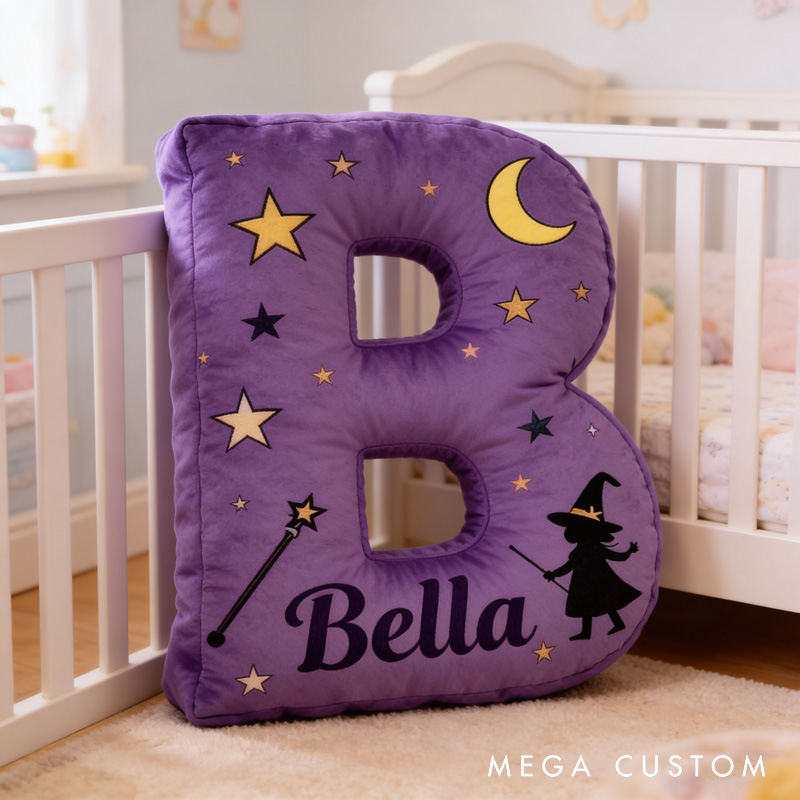 Personalized Little Magician Letter Pillow with Name Soft Stuffed Toy for Kids Unique Decorative Cushion for Girls' Room