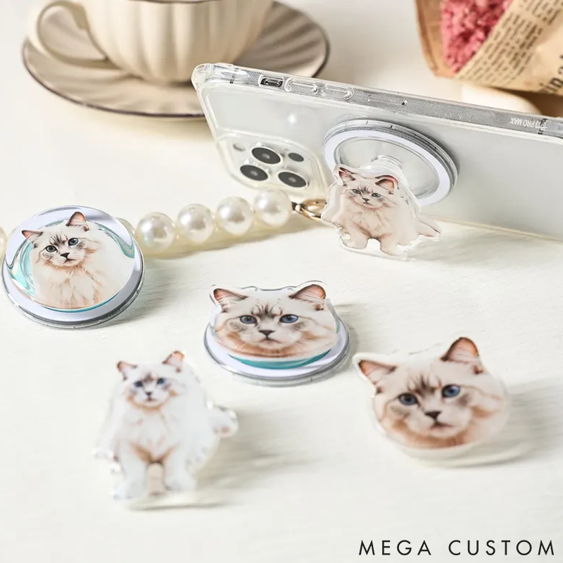 Personalized Pet Lover Custom Pet Face Phone Grip with Big Face Phone Grip