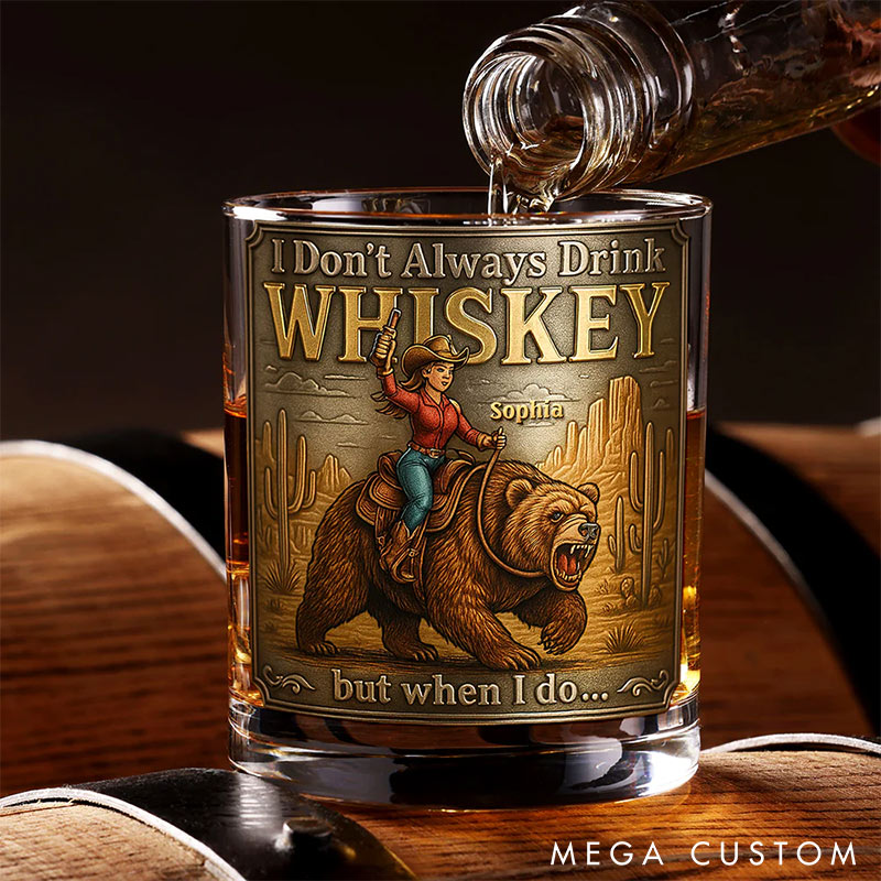 Personalized 3D-Like Cowfolk Couple Whiskey Glass Wild Spirit Whiskey Glass Valentines Gift for Husband Wife Romantics Gift for Boyfriend Girlfriend