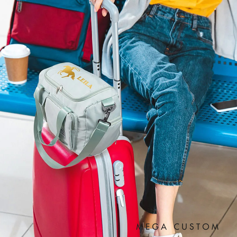 Personalized Horse Riding Duffle Bag Waterproof Equestrian Multi Compartment Travel Bag with Name and Shoulder Strap Travel Accessories Birthday Gift Overnight Bag Gift for Horse Lovers Riding Lovers Equestrian Lovers