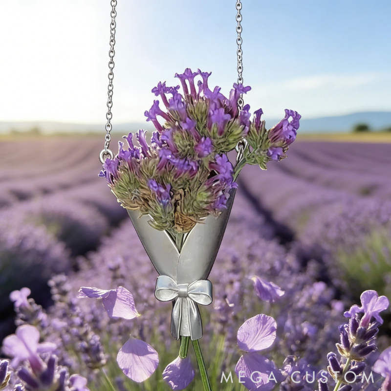 Personalized Customizable Floral Necklace Refreshing Vibe Unique Gift Choice DIY Flower Bouquet Pendant for Her