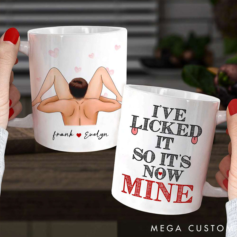 Personalized Couple Naughty Coffee Mug I Licked It So It's Now Mine Valentine's Gift for Husband Wife Custom Couple Coffee Cup