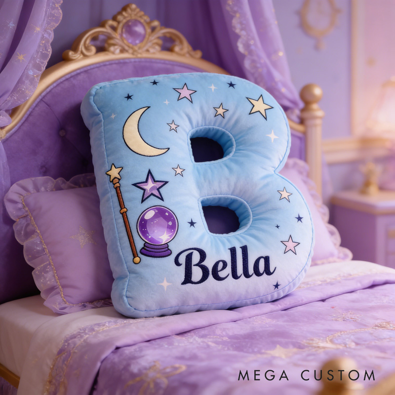 Personalized Cartoon Magic Letter Pillow with Your Name Soft Stuffed Toy for Kids Unique Decorative Cushion for Room