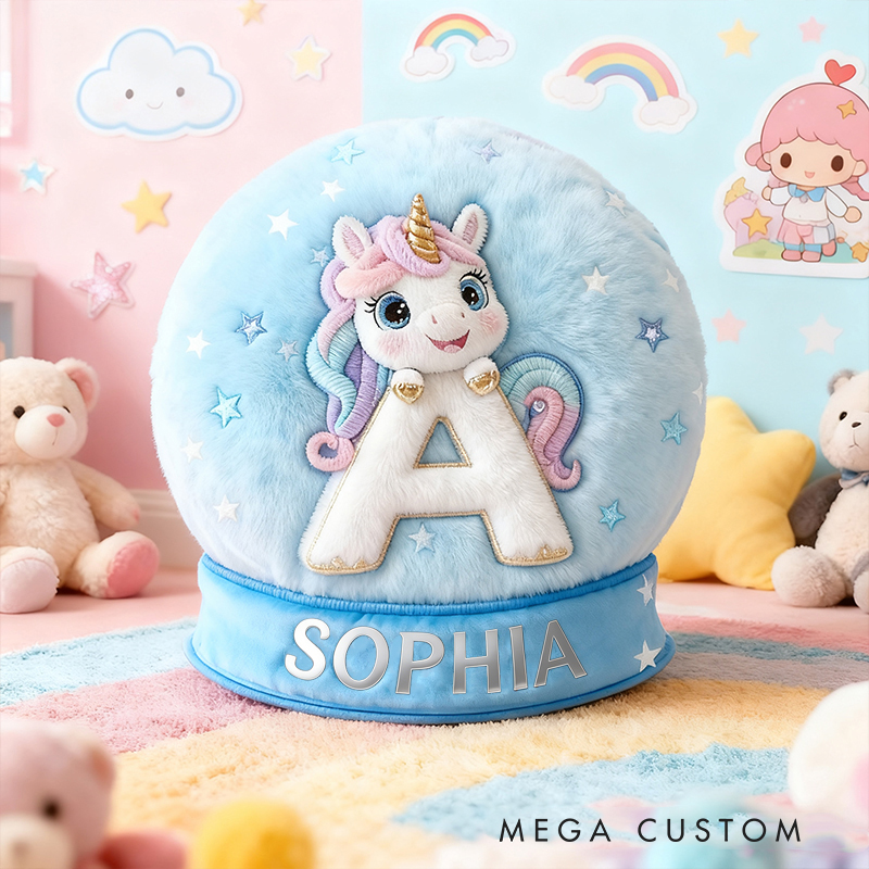 Personalized Initial Letter Shape Custom Name Soft Decorative Gift Magical Princess Style Cozy Girls Room Dream Purple Graphic 3D Print Pillow