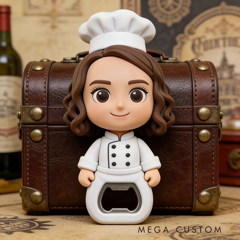 Personalized Chef 3D Face Bottle Opener Bachelor Parties & Bar Decor