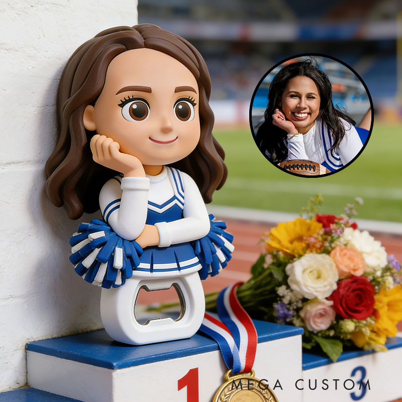 Personalized Cheerleader 3D Face Bottle Opener Bachelorette Parties & Bar Decor