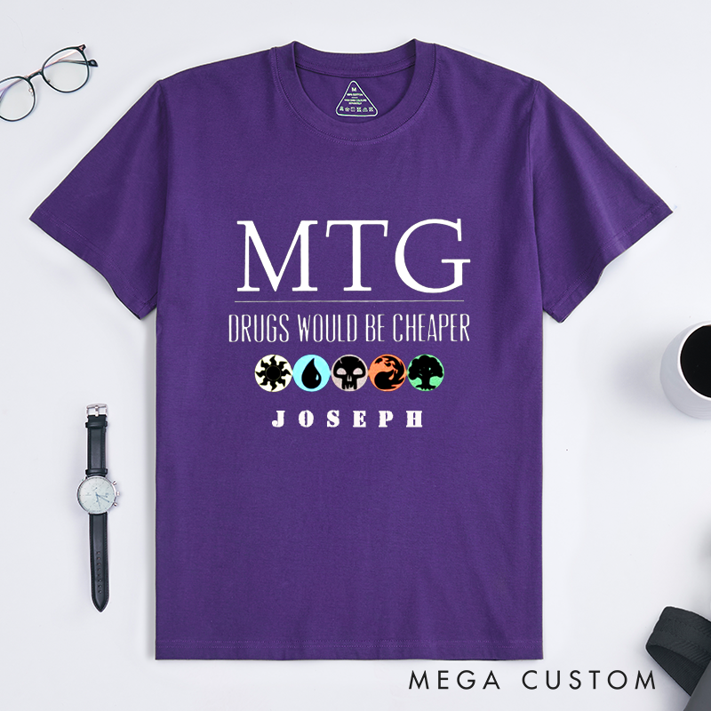 Personalized MTG Card Game Lover Classic T-Shirts Custom Name Unique Funny Gift for Board Game Fans Casual Unisex Tee 