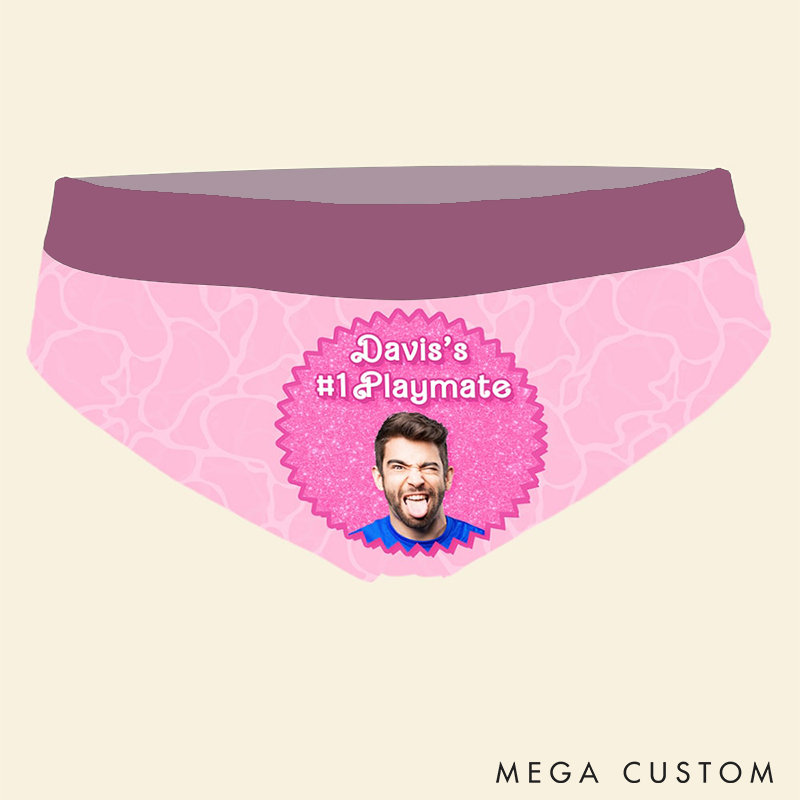 Personalized Couple Face Matching Boxer Brief Men Women #1 Playmate and I’m Enough Underwear with Couple Face Photo Valentines Day Gift For Him Her