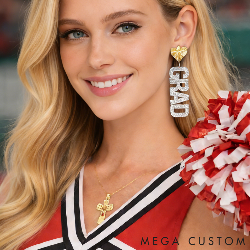 Personalized Acrylic Basketball Heart Earrings with Custom Name and Number