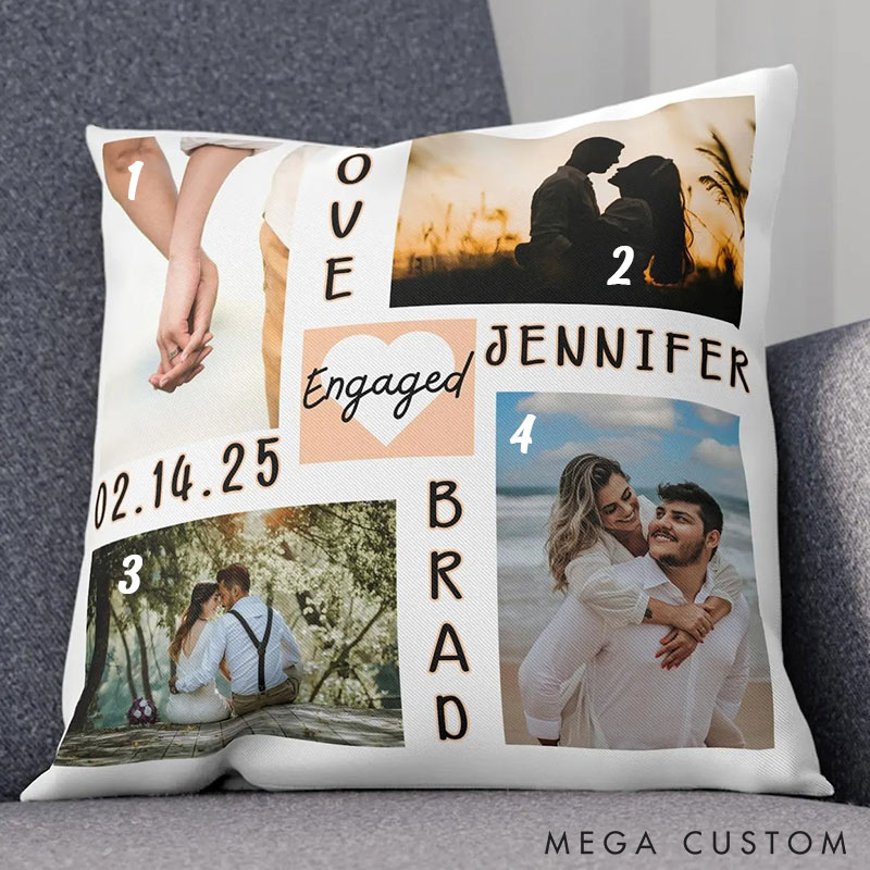 Personalized Couple Custom Photo Throw Pillow Home Pillow Valentine's Day gift for Husband Wife Romantics Anniversary Gift for Him Her
