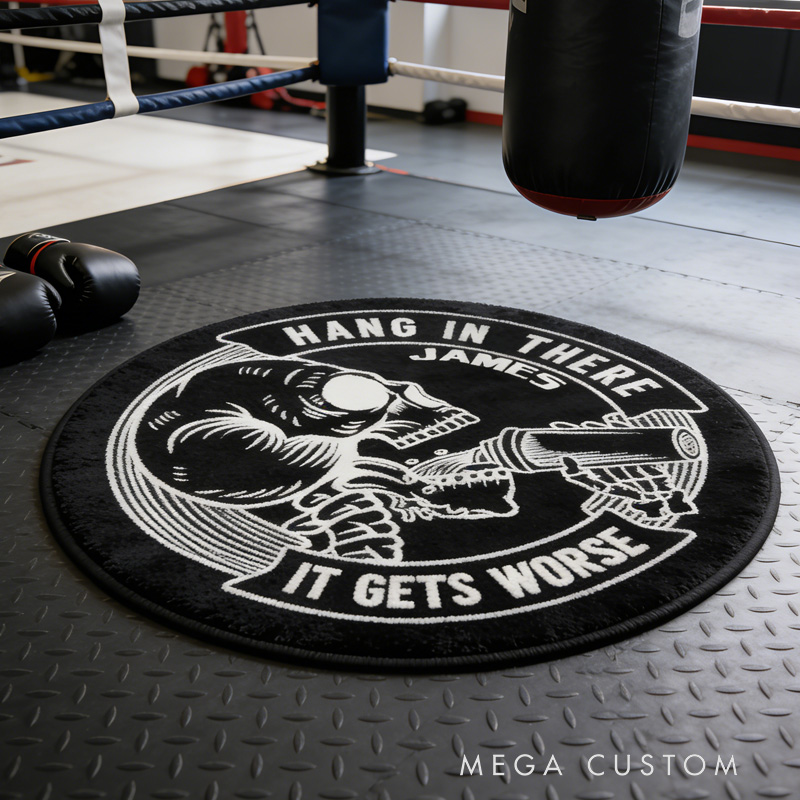 Personalized Gym Rat Funny Rug  Doormat and Workout Transform Gym Space with Custom Name Powerlifting Gift Funny Fitness for Fitness Gym Owner Lovers