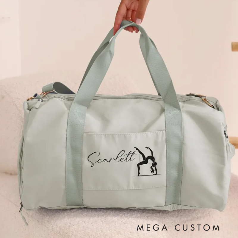 Personalized Gymnastics  Duffle Bag Name Gym Bag Initial Gym Bag Overnight Bag Birthday Christmas Gift for Fitness Lovers