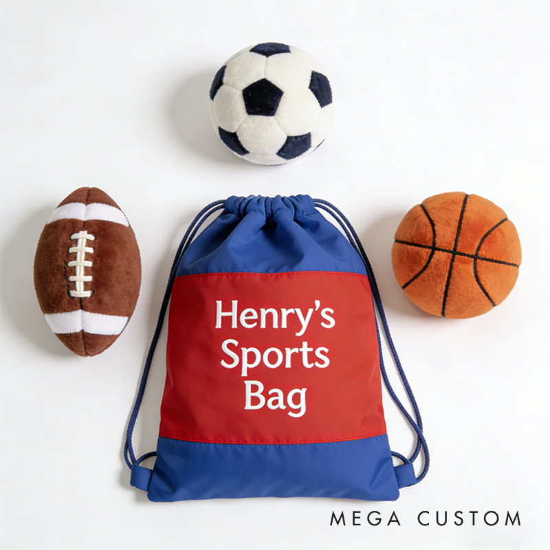 Personalized Plush Sports Toy Set Soft and Customizable Bag with Balls for Babies & Toddlers My First Sports Bag