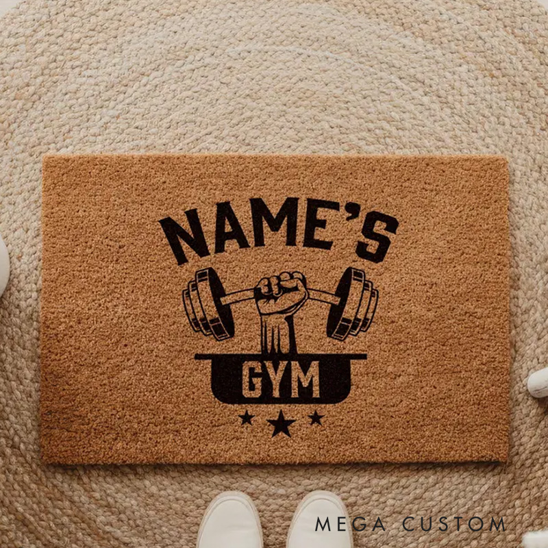 Personalized Gym Fitness Doormat Floor Mat Welcome Mat Enthusiasts Gift for Gym Lover