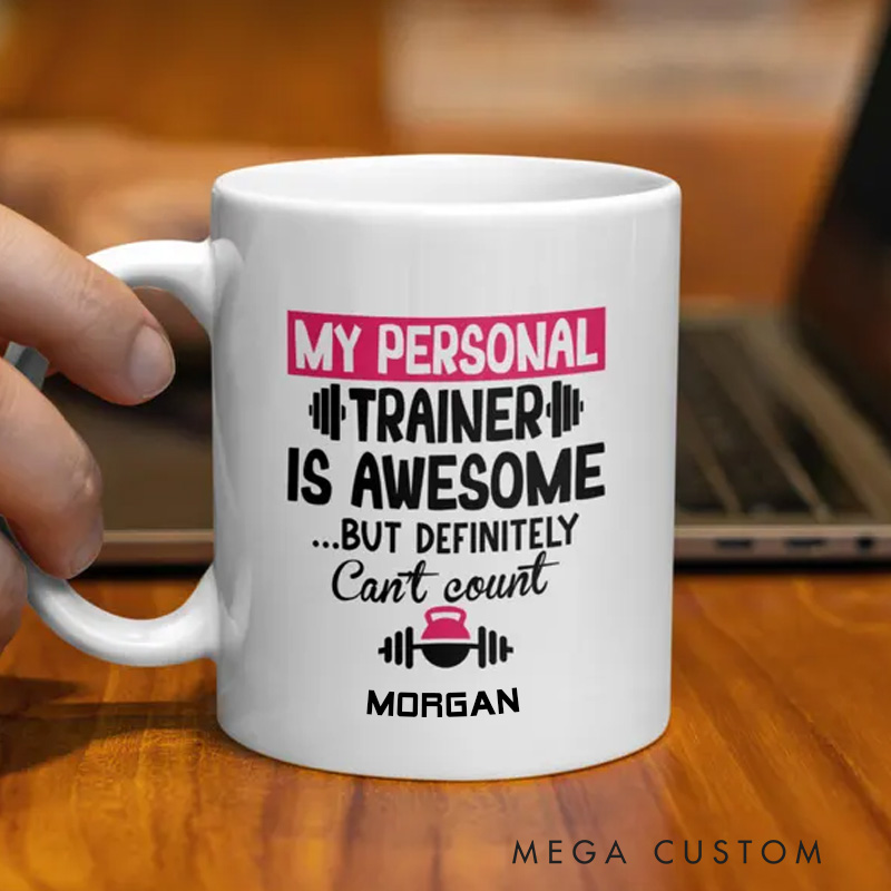 Personalized Funny Personal Trainer Mug Ceramic Coffee Cup Running Exercise Humor Workout Present Exercise Lover Gift for Gym Lover