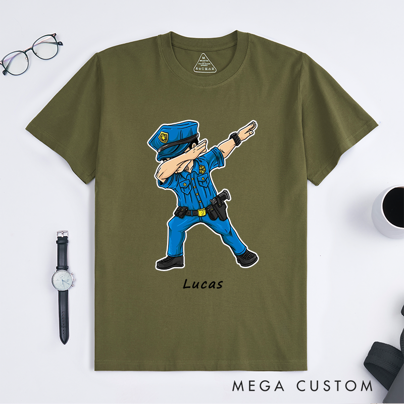 Personalized Police Back the Blue Patriotic Police Support Flag Design Gift for Police Officer T-Shirt