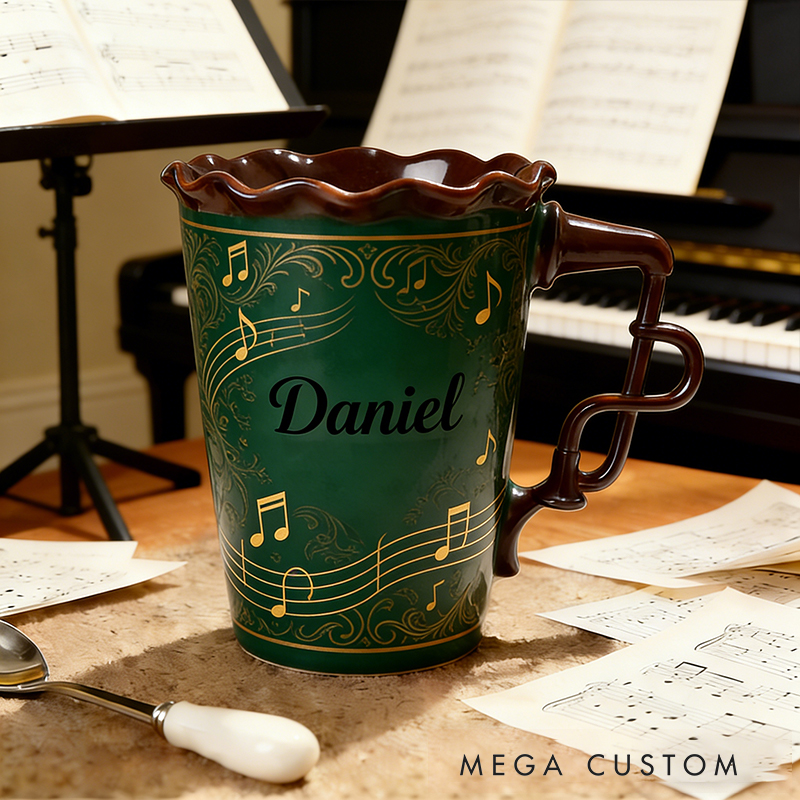 Personalized Music Notes Ceramic Cup a Charming Gift for Any Music Enthusiast